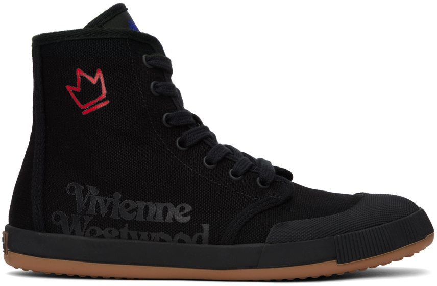 Vivienne Westwood Black High-top Animal Gym Sneakers In N401 Black