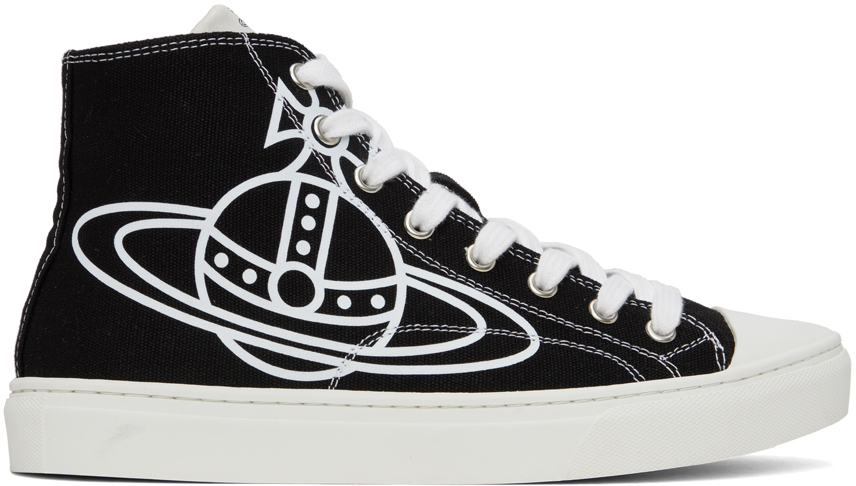 Shop Vivienne Westwood Black Plimsoll Sneakers In N401 Black