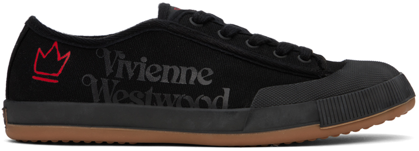 Vivienne Westwood Black Low-top Animal Gym Sneakers In N401 Black