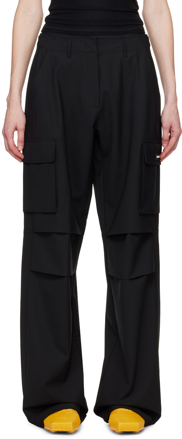 Black Tailored Cargo Pants
