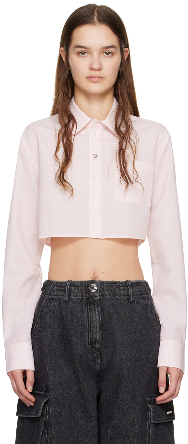 Pink Cropped Shirt by Coperni on Sale