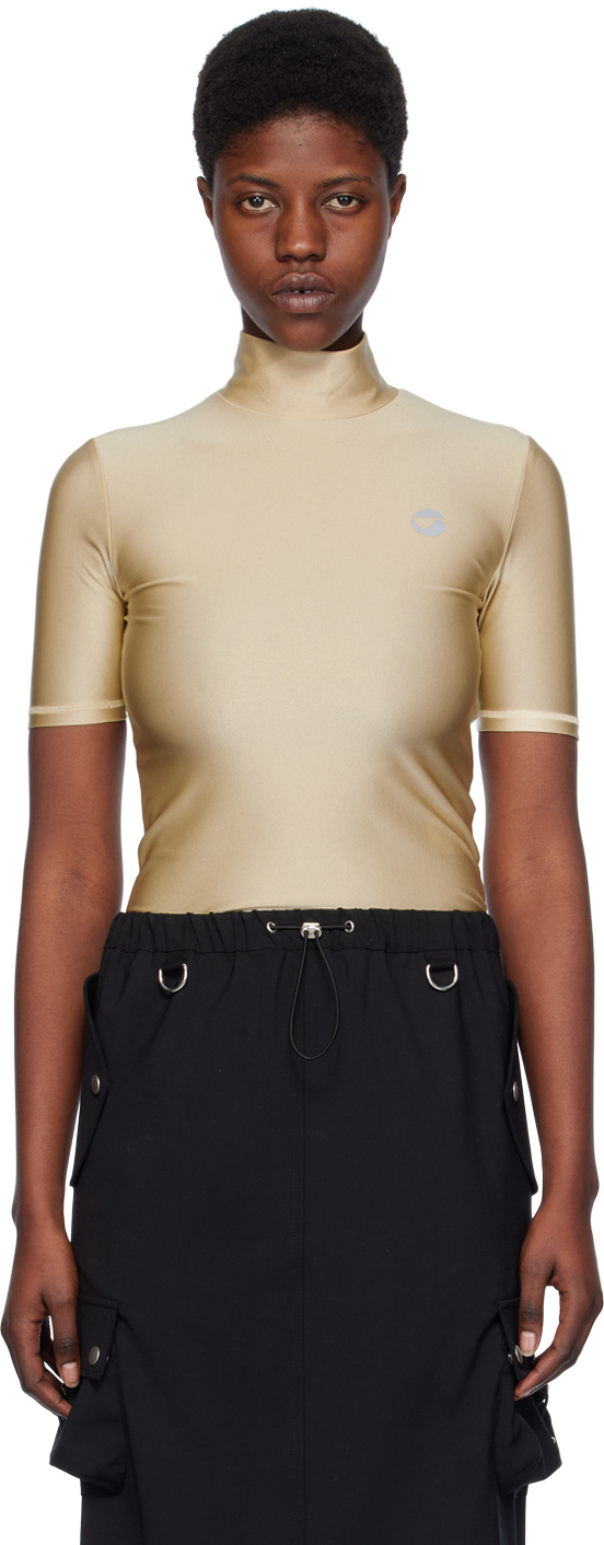 Beige Fitted T-Shirt