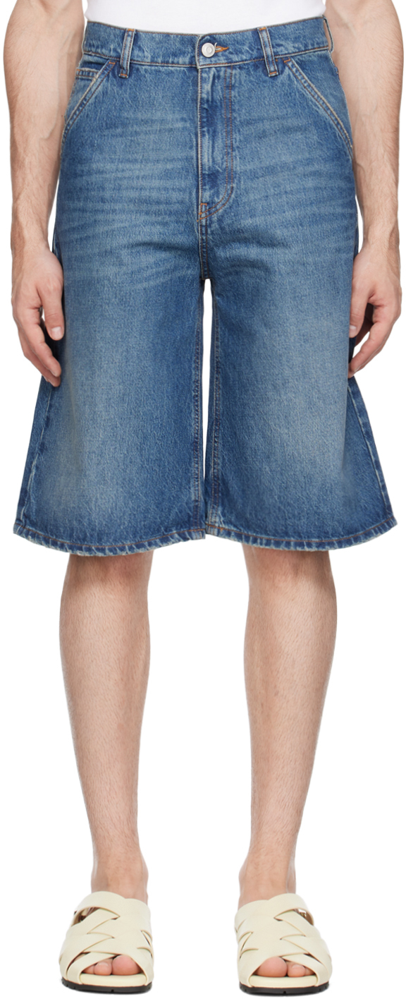 Coperni Blue Knee-length Denim Shorts