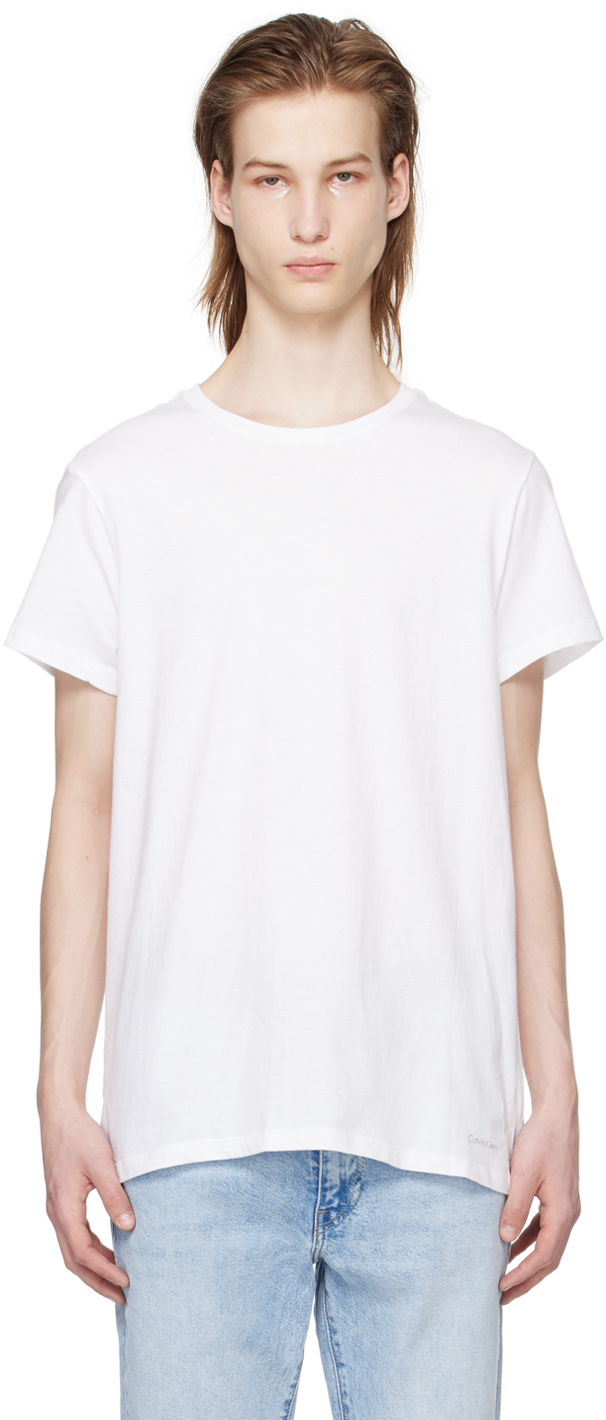 Shop Calvin Klein Underwear Three-pack White T-shirts In 100 - White