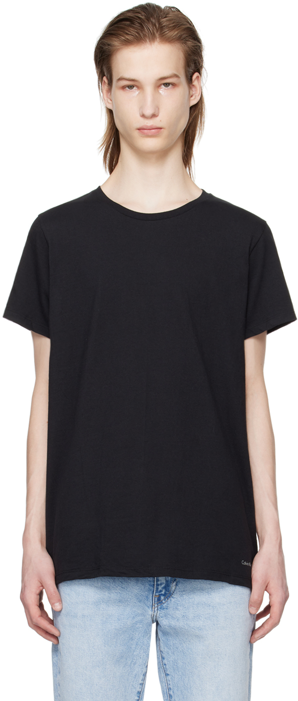 Shop Calvin Klein Underwear Three-pack Black T-shirts In 001 - Black