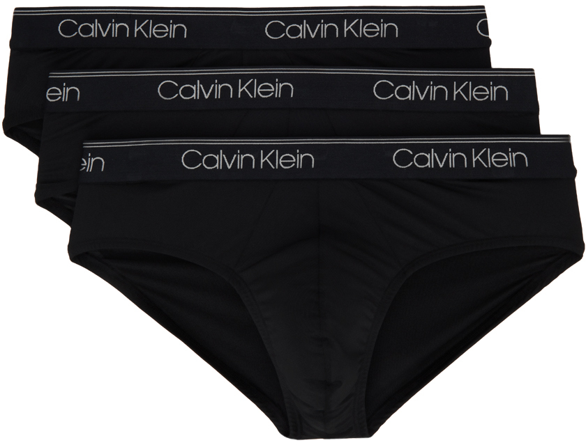 Shop Calvin Klein Underwear Three-pack Black Briefs In 001 - Black