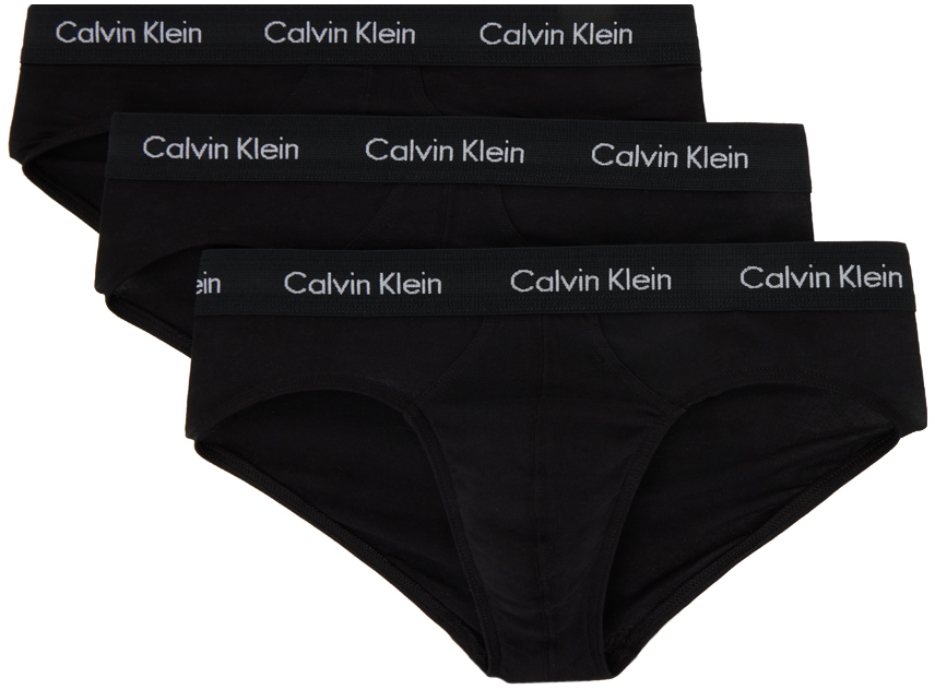Shop Calvin Klein Underwear Three-pack Black Hip Briefs In 001 - Black