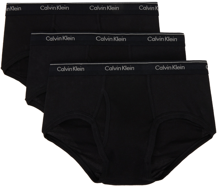 Shop Calvin Klein Underwear Three-pack Black Classics Briefs In 001 - Black