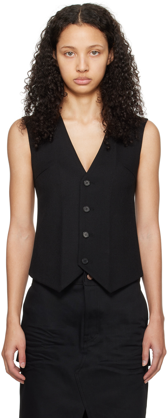 Black Single-Breasted Vest
