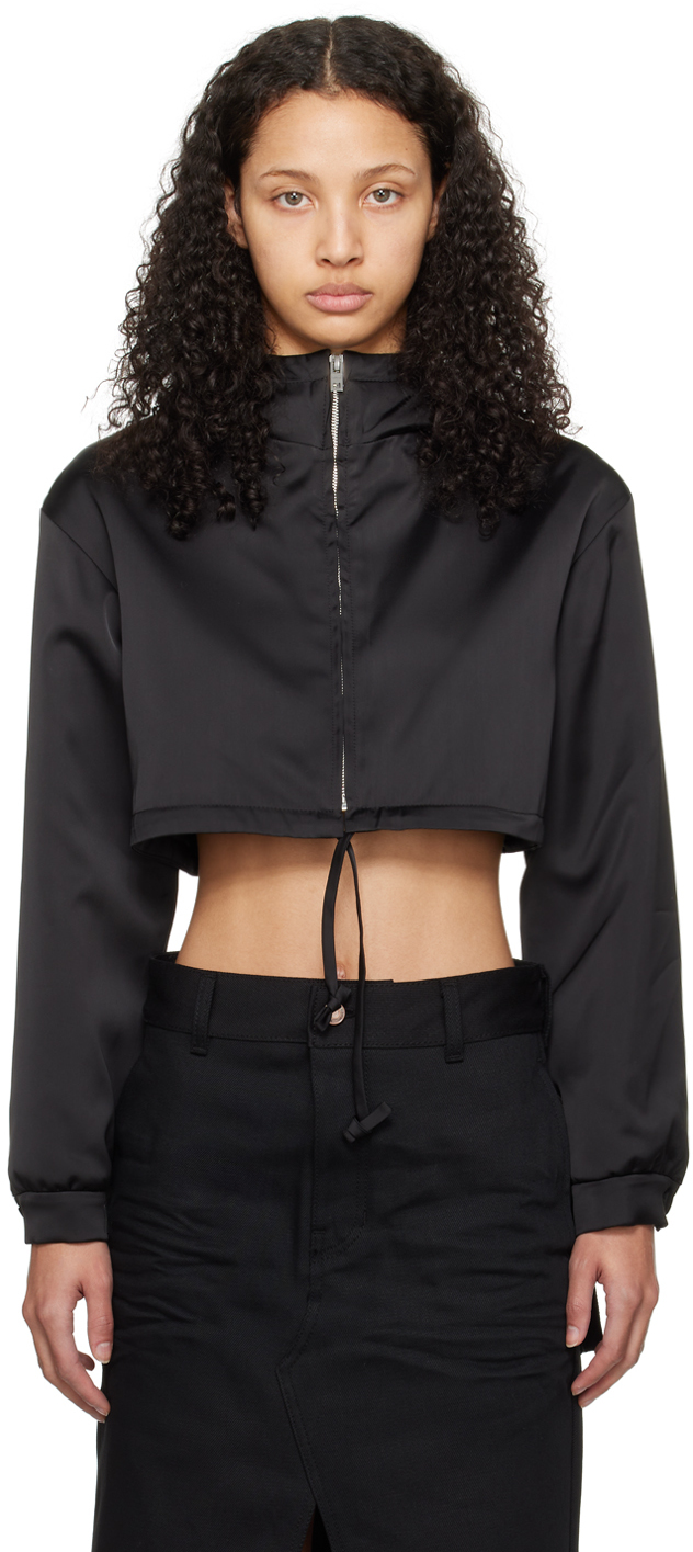 Black Cropped Hoodie