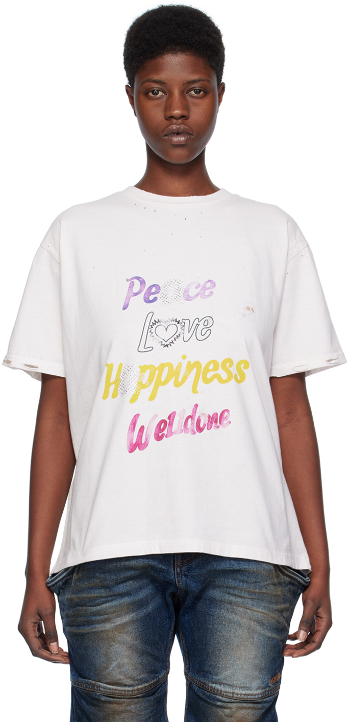 【関税込み】We11done ホワイト Lettering Tシャツ White Lettering T-Shirt by We11done on Sale