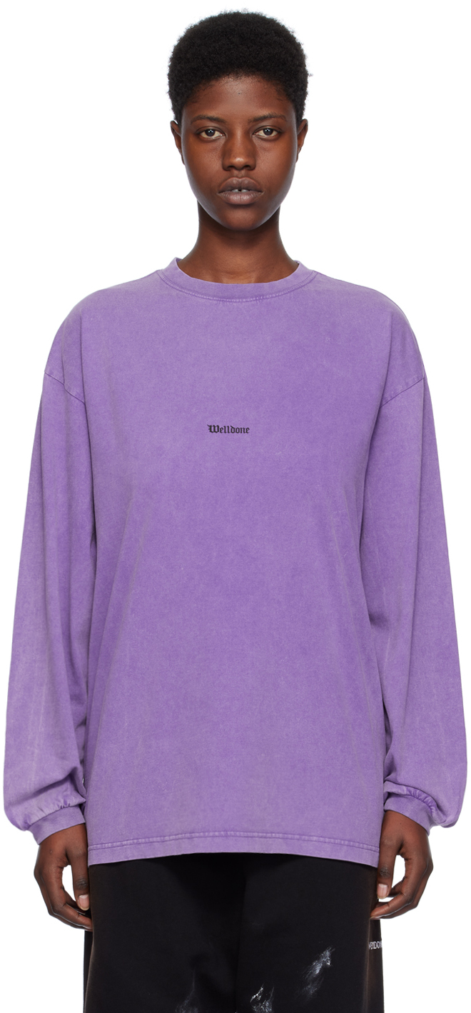 We11 Done Purple Vintage Horror Long Sleeve T-shirt