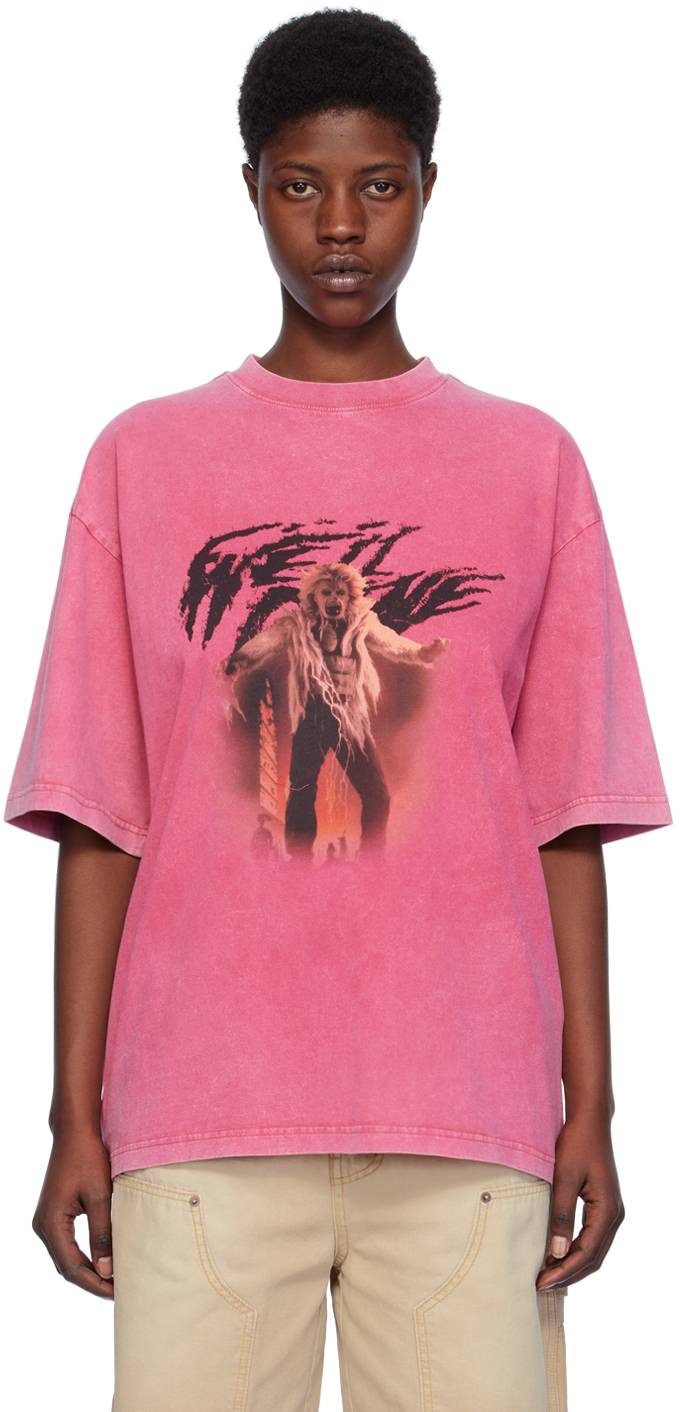 We11 Done Pink Vintage Horror T-shirt