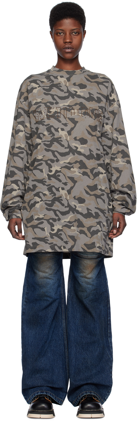 Gray Camo Long Sleeve T-Shirt