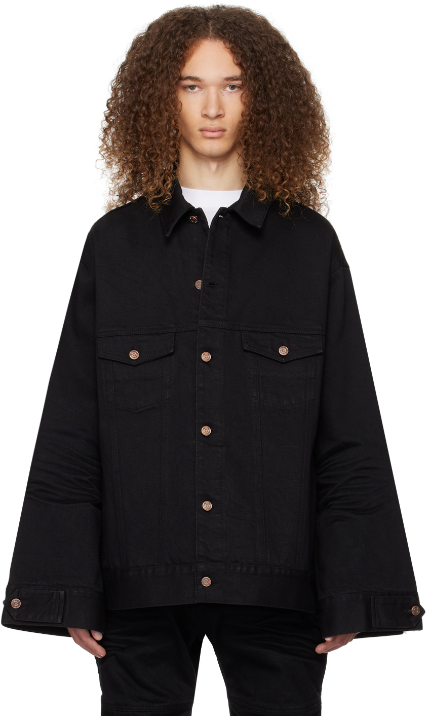 Black Paneled Denim Jacket