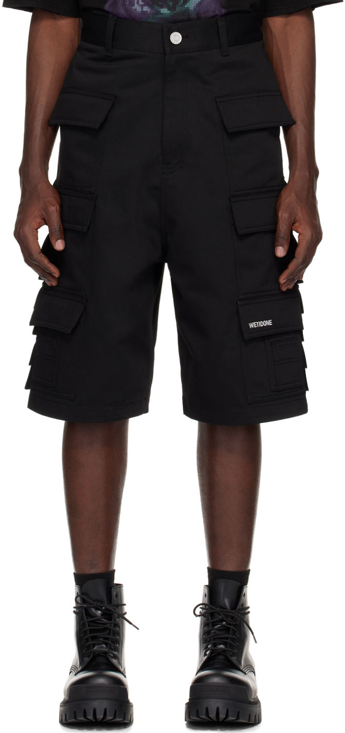 Black Flap Pocket Shorts