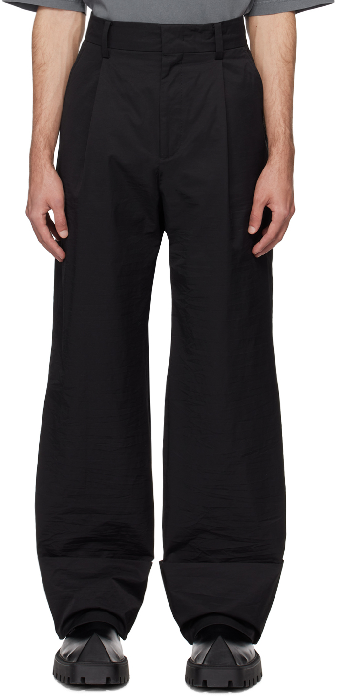 We11 Done Black Roll-up Trousers