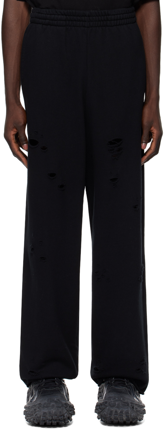 Black Distressed Sweatpants