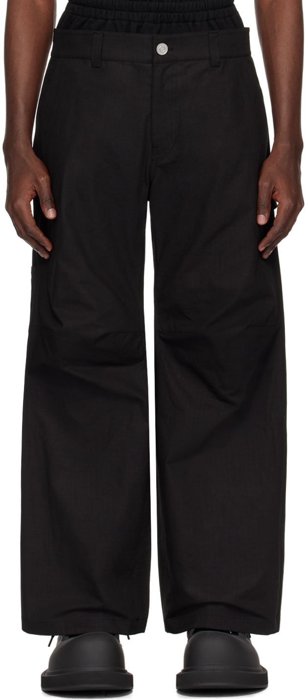 We11 Done Black Layered Trousers