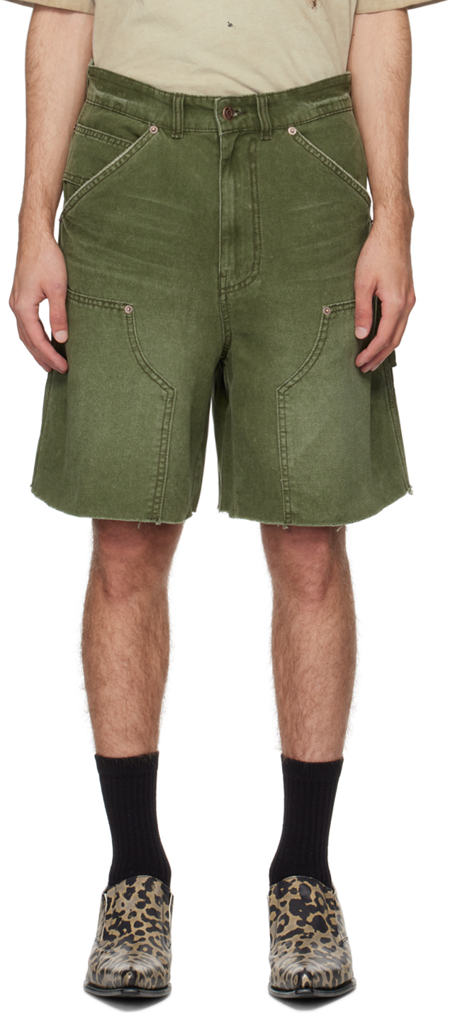 Khaki Faded Cargo Shorts