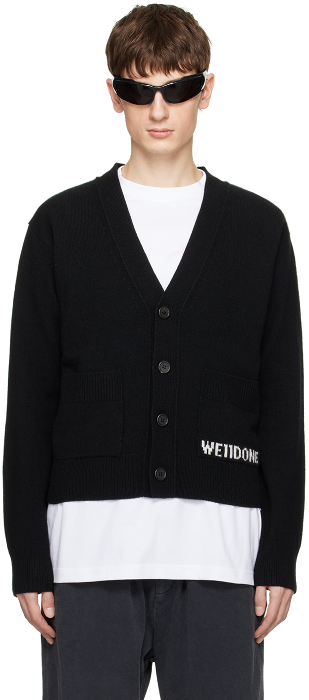 Shop We11 Done Black Pocket Cardigan