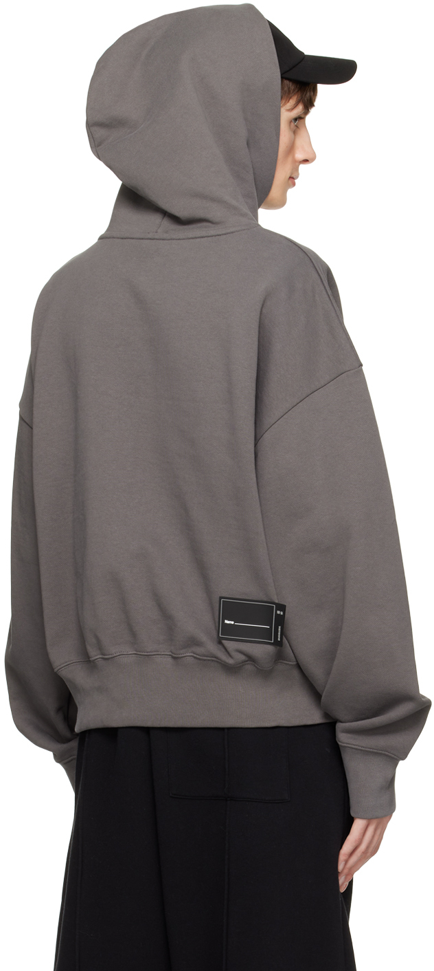 We11 Done Gray Wappen Hoodie In Charcoal