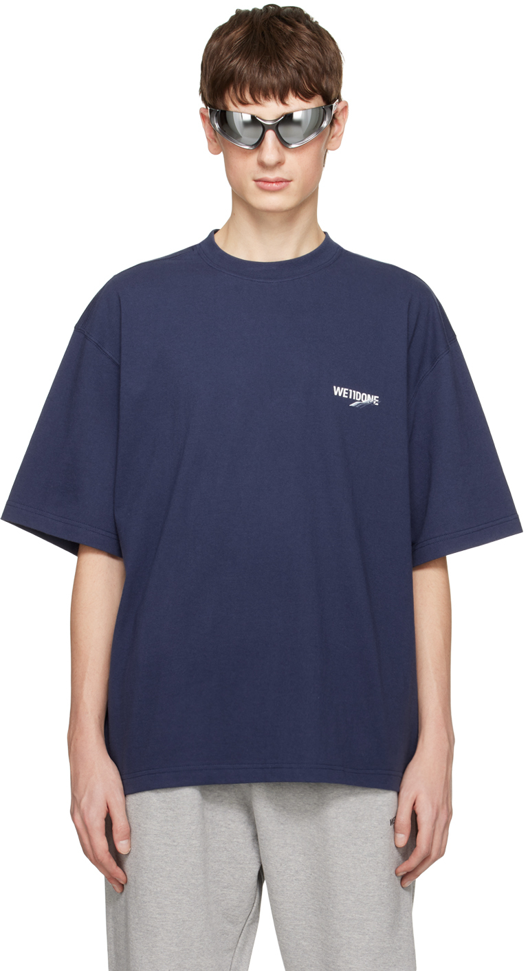 We11 Done Navy Wave T-shirt