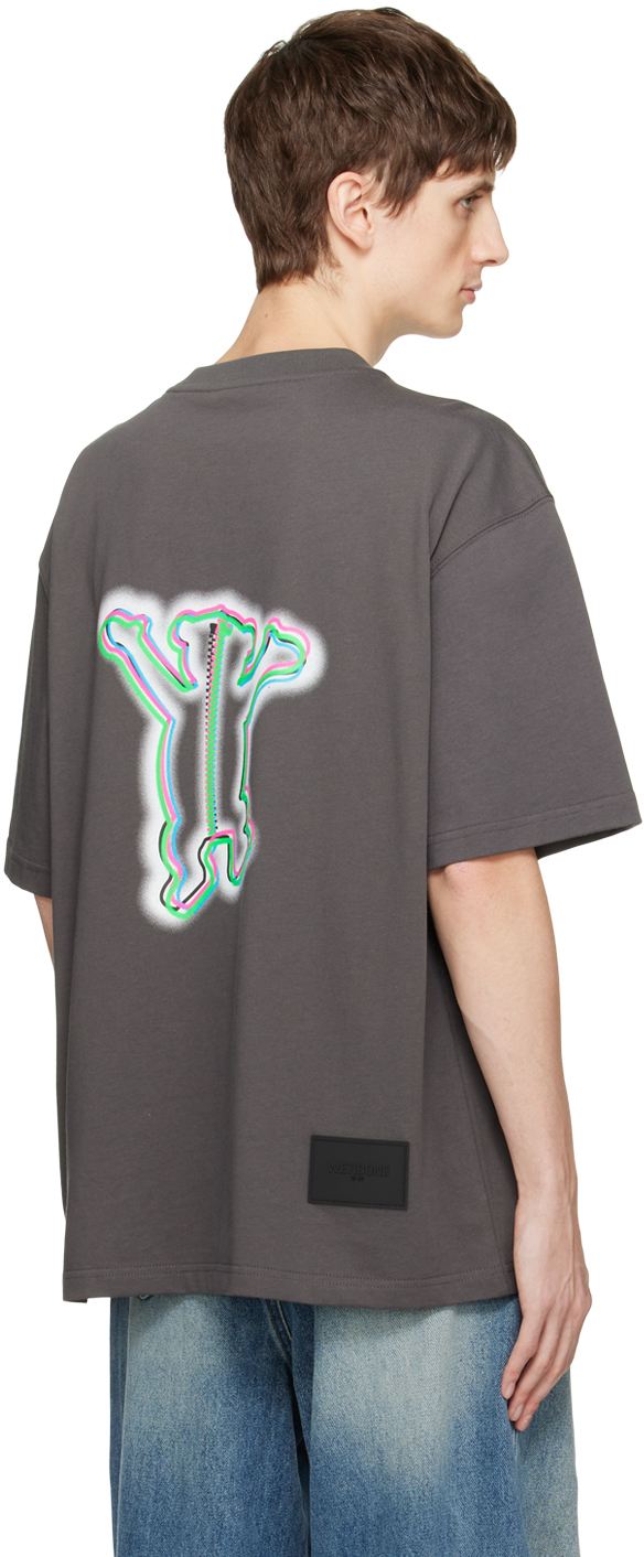 We11 Done Gray Colorful Teddy T-shirt In Charcoal