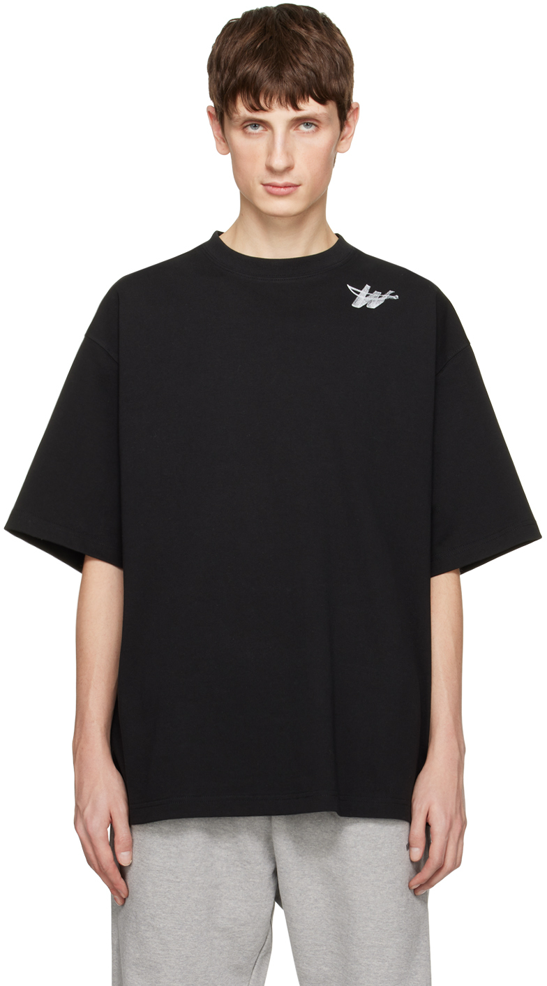 Black Printed T-Shirt by We11done on Sale