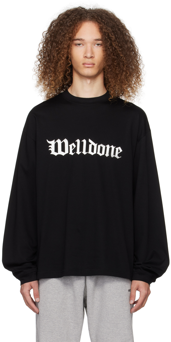 We11doneのブラック Gothic 長袖Tシャツがセール中
