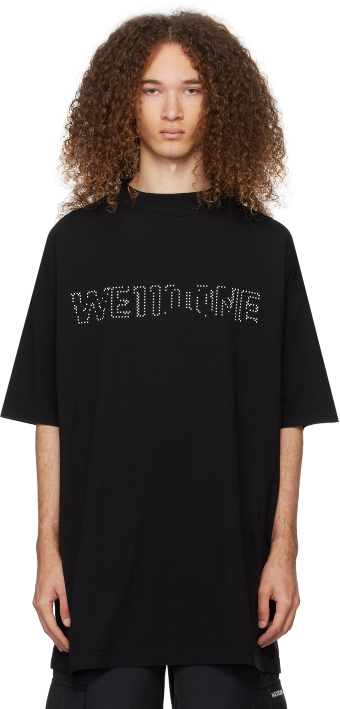 Black Printed T-Shirt by We11done on Sale