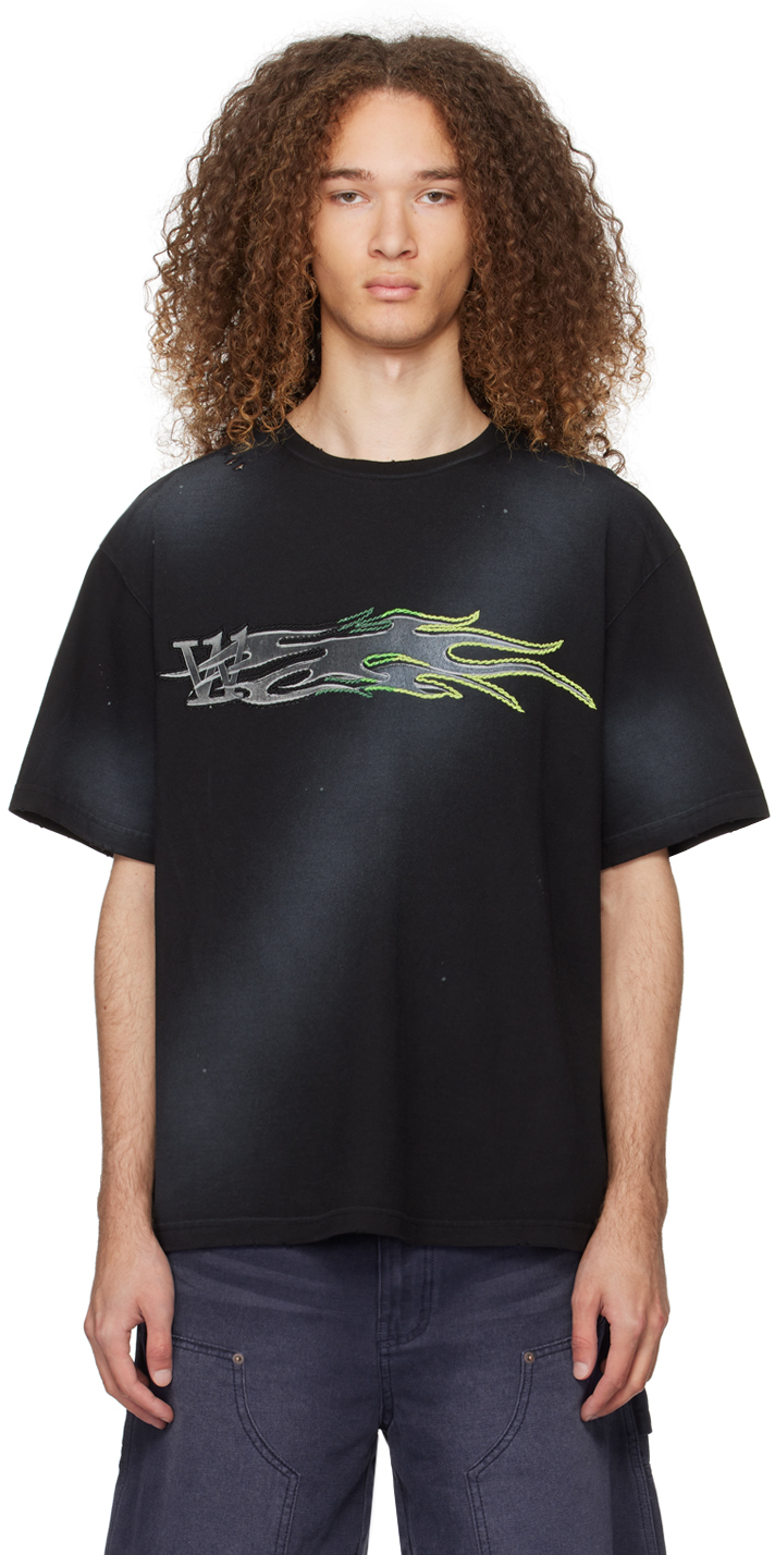 【関税込み】We11done ブラック フェード Tシャツ We11doneのブラック フェード Tシャツがセール中