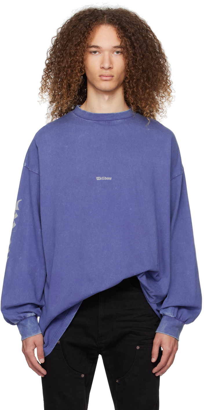 We11 Done Purple Gothic Long Sleeve T-shirt