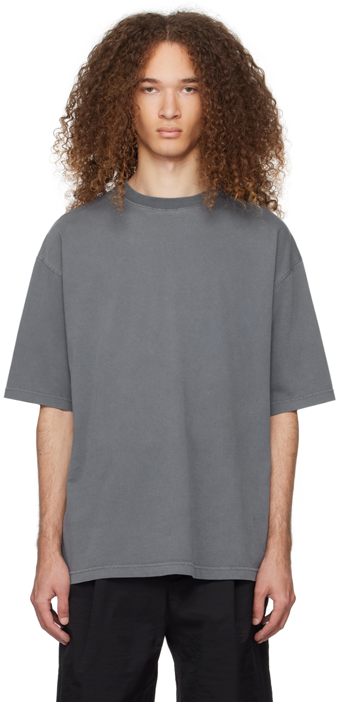 We11 Done Gray Spike T-shirt In Charcoal