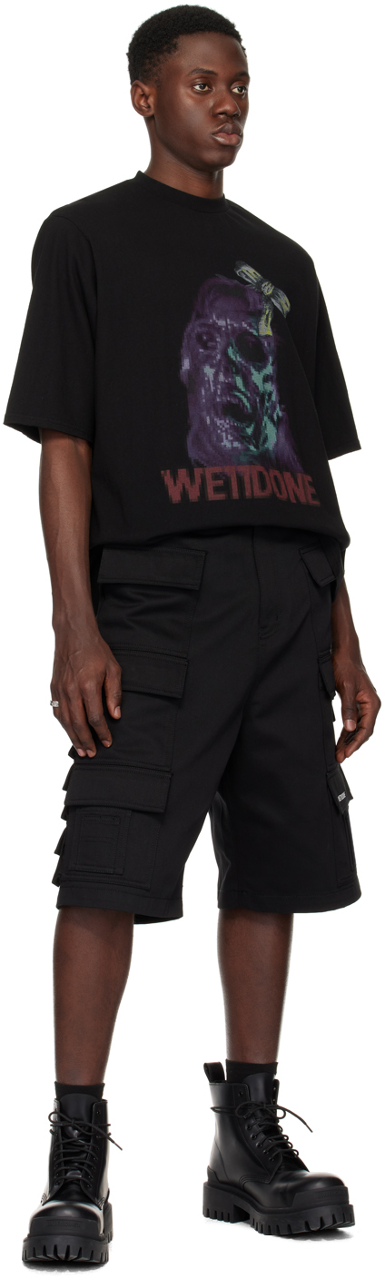 We11 Done Black Printed T-shirt In Black