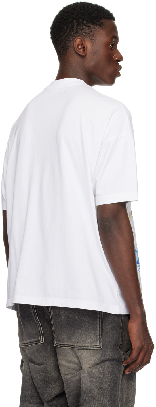 【関税込み】We11done ホワイト Doodle Tシャツ WE11DONE WHITE DOODLE LONG-SLEEVED T-SHIRTS Size: S Gray WD