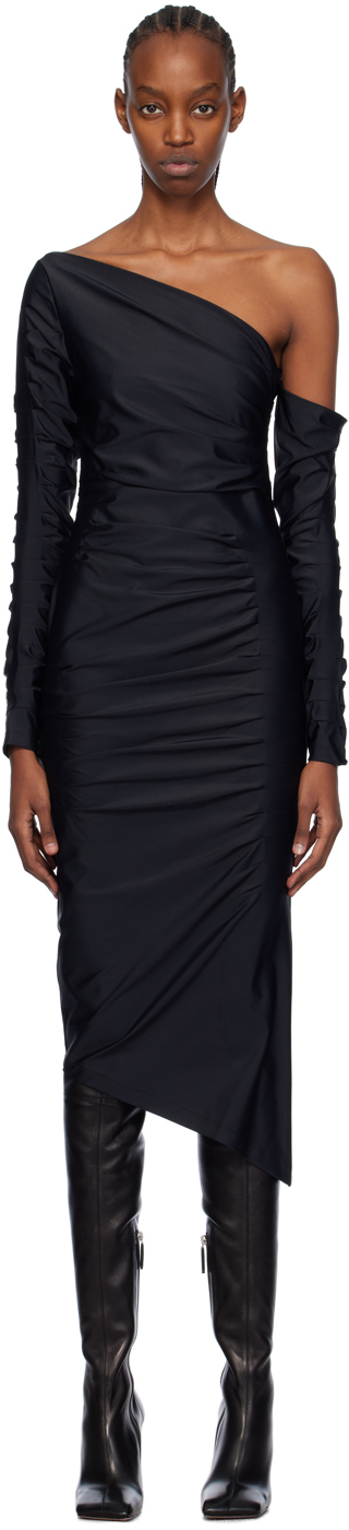 Robe Midi Designer Suno - Taille 2 - Dos Nu Et Découpes - Noir Et Blanc