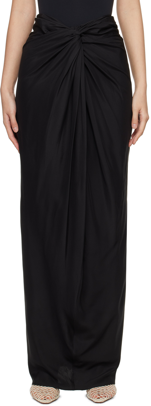 Gauge81 Paitav High-rise Silk Wrap Maxi Skirt In 100 Black