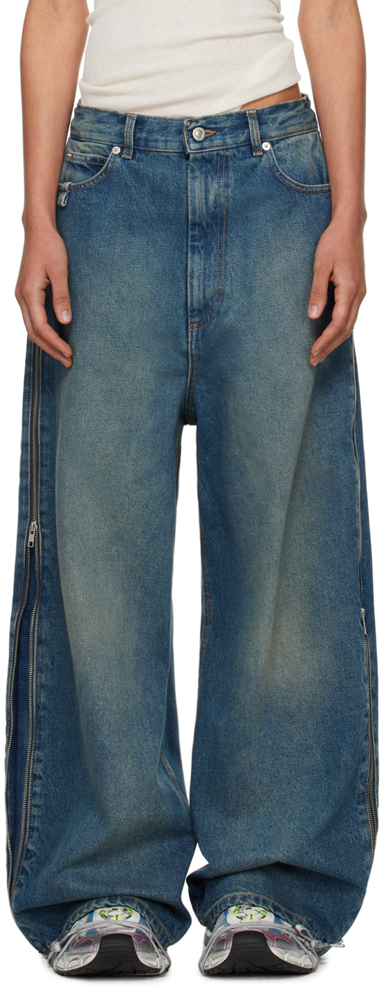 Lu'u Dan Blue Zip Jeans In Mp059d