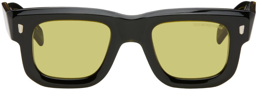Cutler And Gross Black 1402 Sunglasses In Yellow On Black