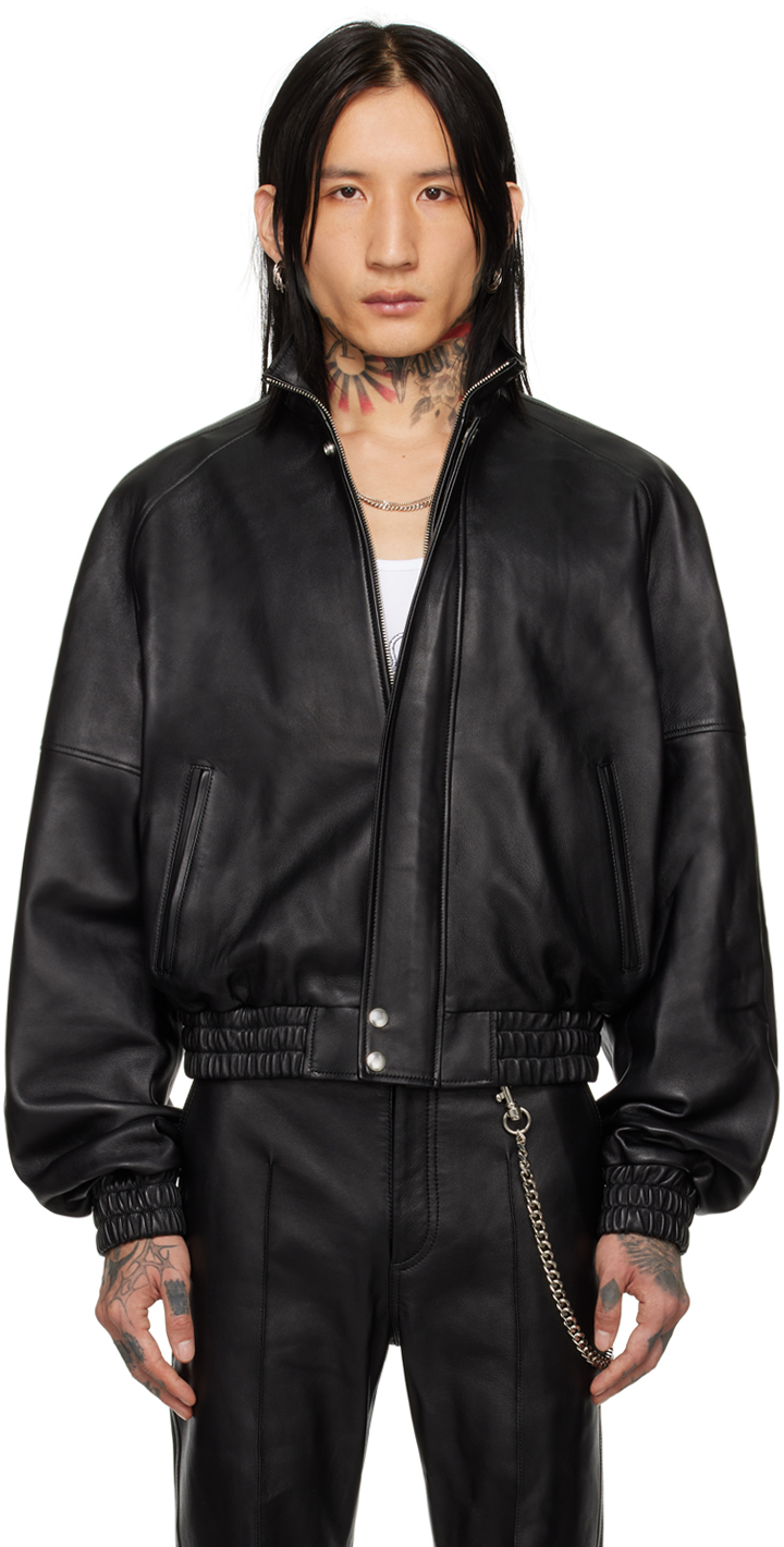 Lu'u Dan Black Raglan Leather Jacket