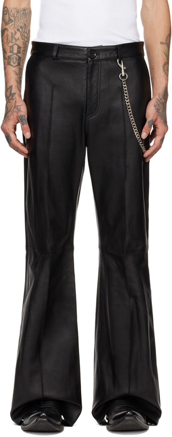 SSENSE Exclusive Black Leather Trousers