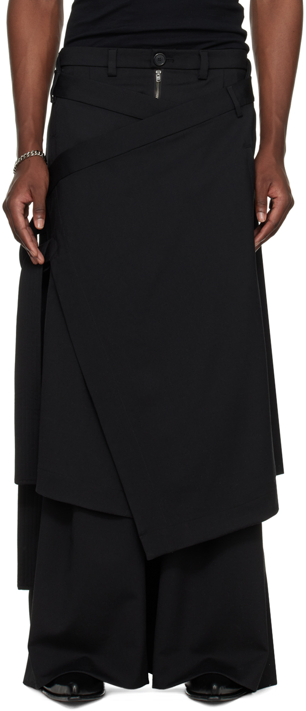 Black Apron Midi Skirt