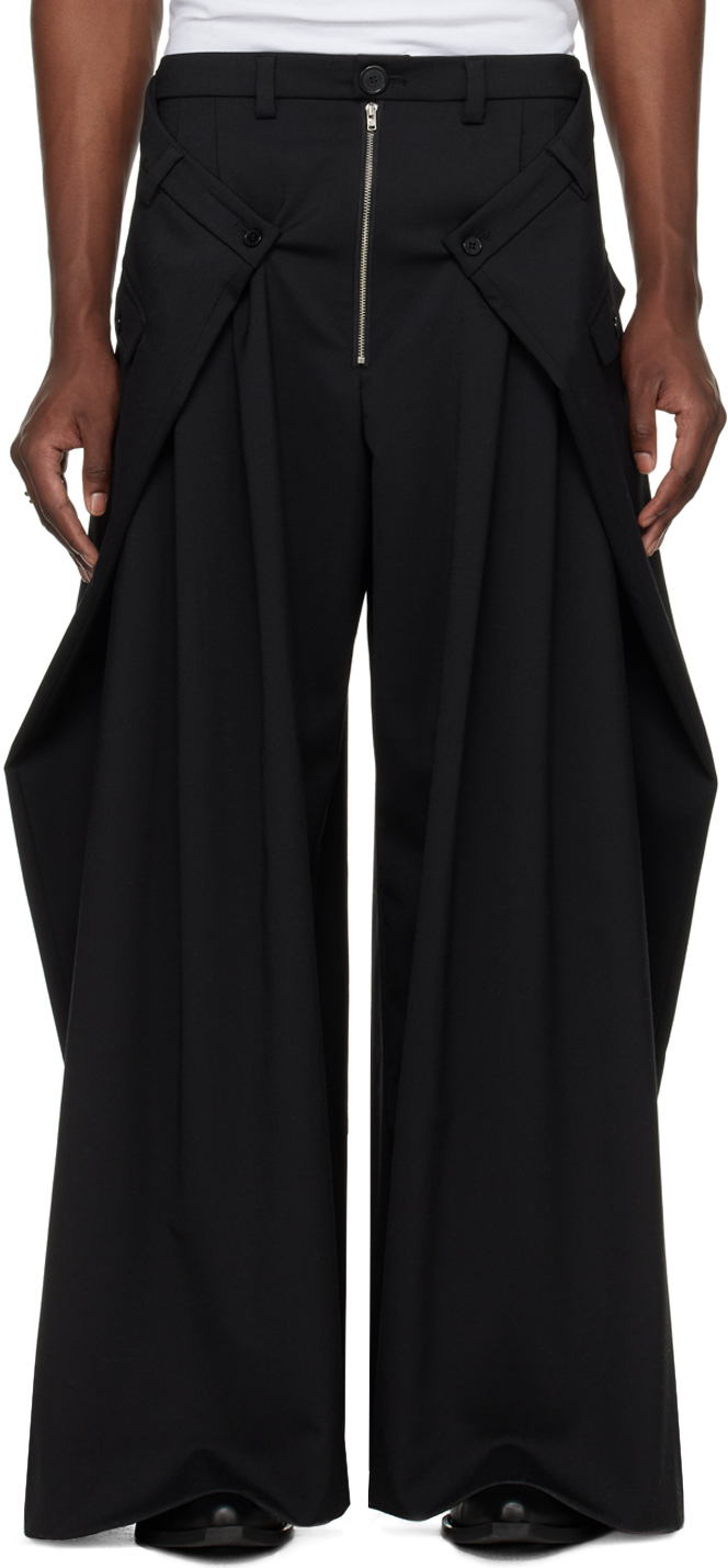 Black Super Big Tailored Trousers