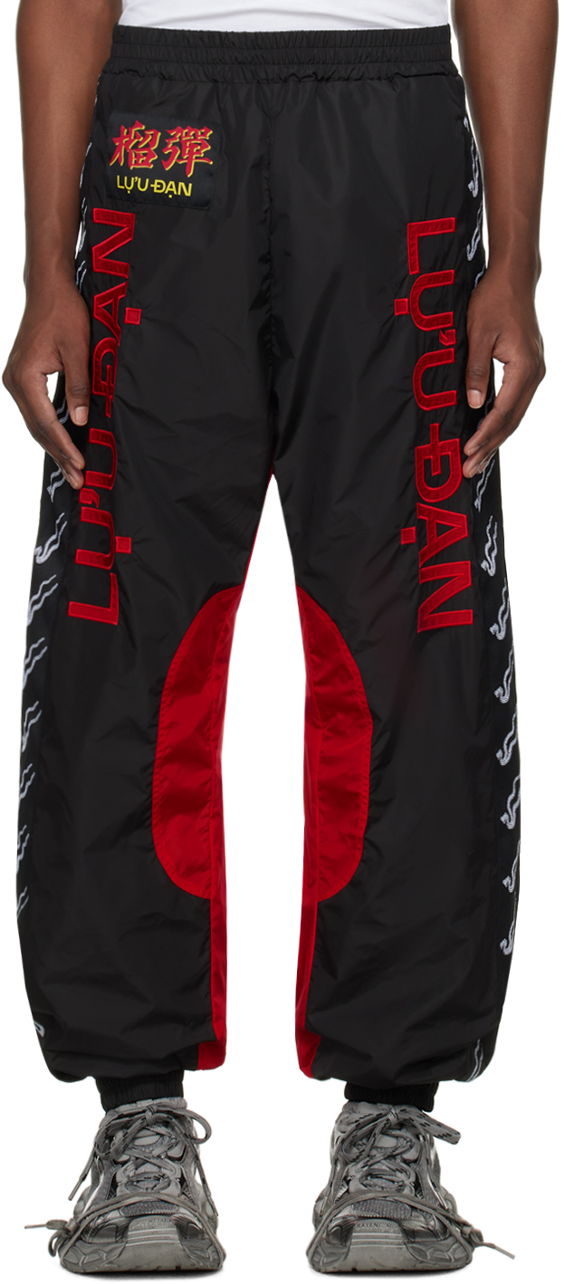 LU#39;U DAN Red amp; Black Shell Sweatpants