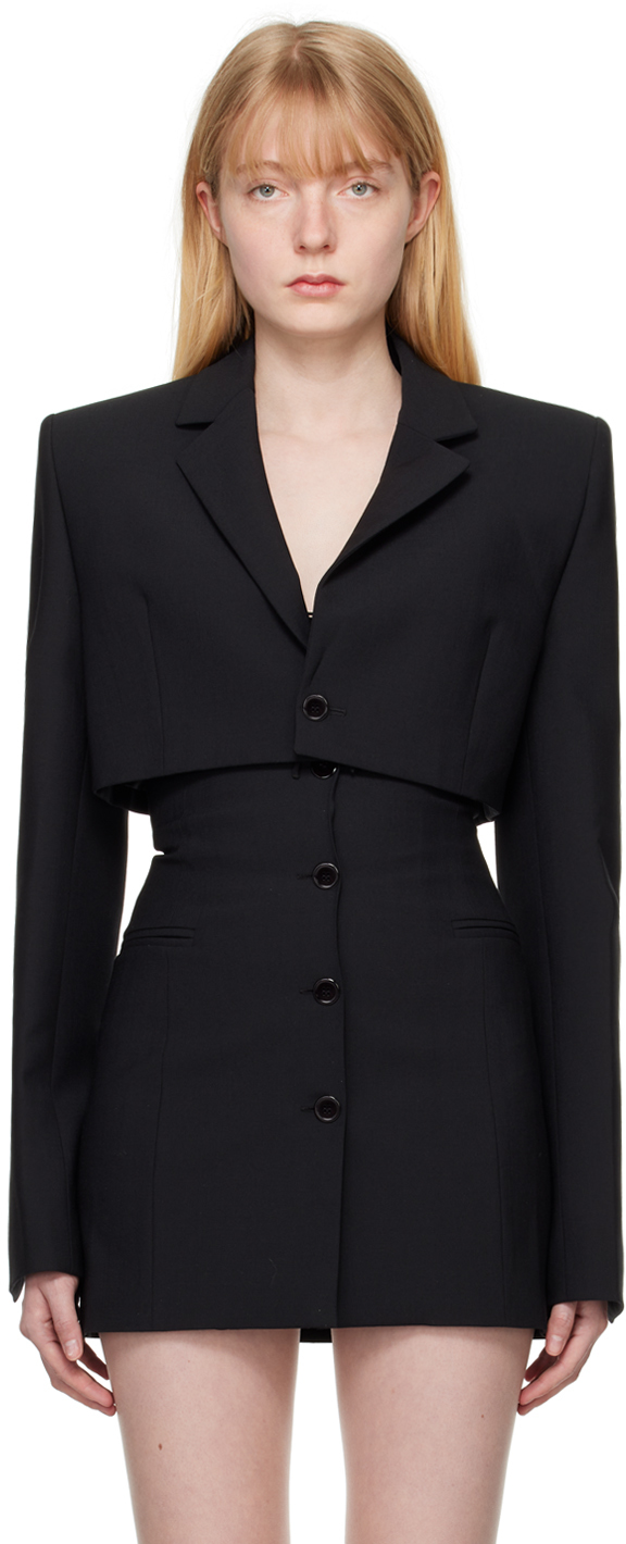 Shop Nensi Dojaka Black Cropped Blazer