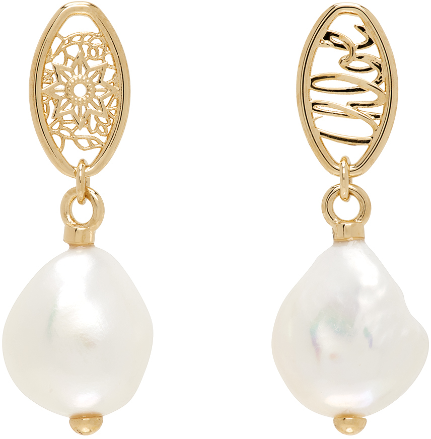 Gold Darcey Lace Drop Earrings by Chloé on Sale