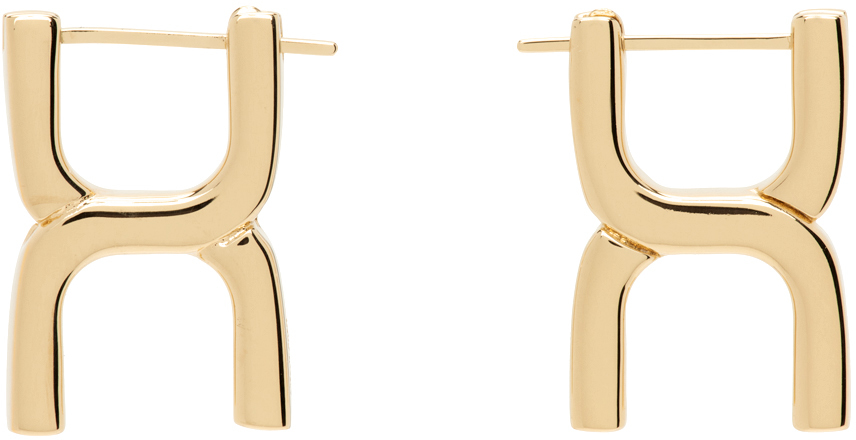 Shop Chloé Gold Marcie Earrings In 745 Bright Gold