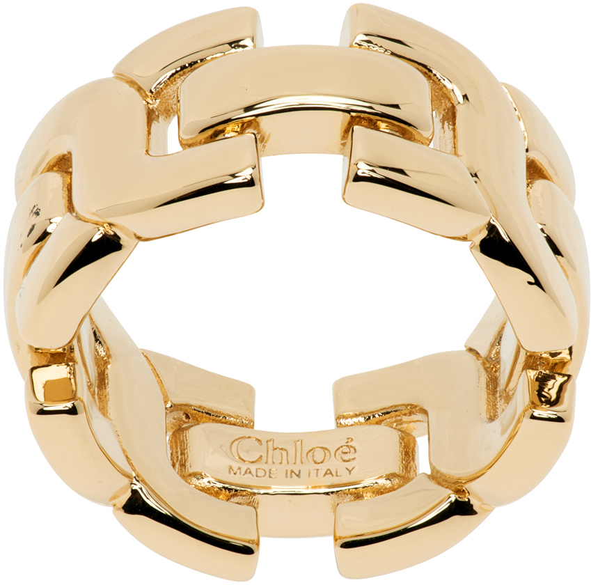 Shop Chloé Gold Marcie Ring In 745 Bright Gold