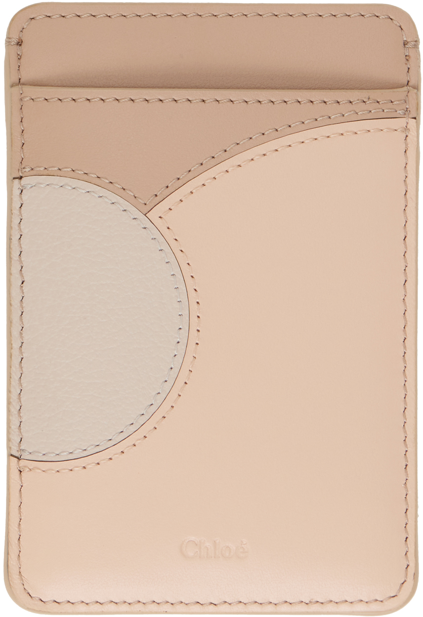 Chloé Pink Moona Card Holder In 9o0 Pink - Grey 1